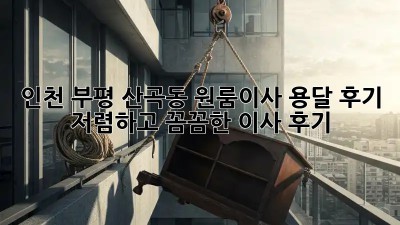 인천 부평 산곡동 원룸이사 용달 후기: 저렴하고 꼼꼼한 이사 후기! ✨